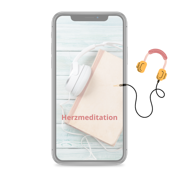 Produktfoto Meditation mit Handy und Kopfhörer